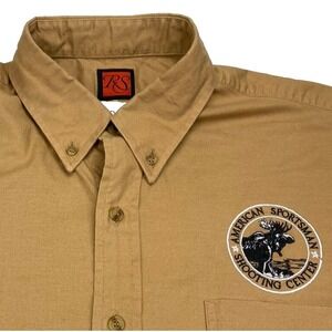 American Sportsman Shooting Center Button Shirt M Hunting Moose‎ Elk Deer Texas